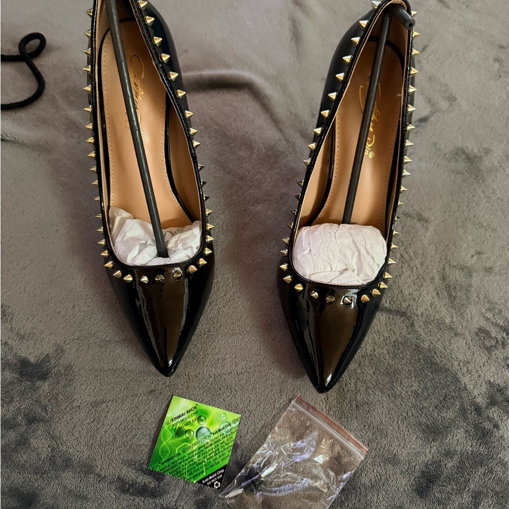 Elegant Black Studded Heels